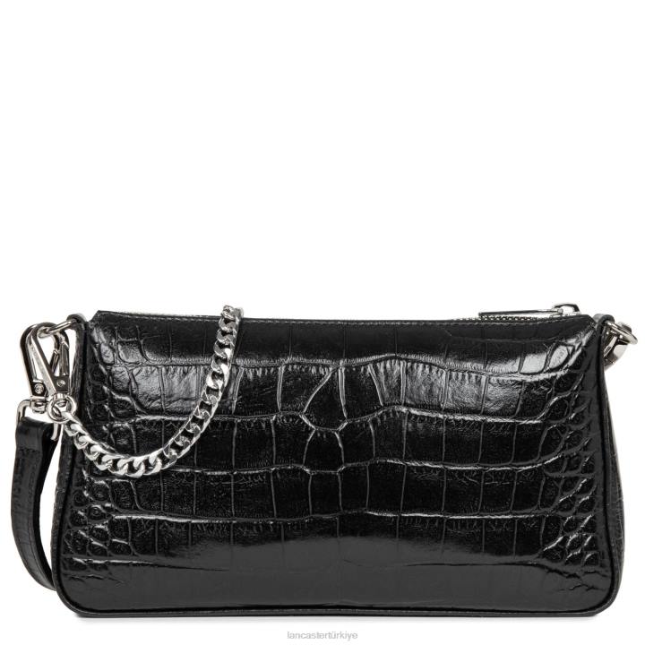 kadınlar egzotik lezard & croco fr küçük çapraz askılı çanta kara Lancaster Paris çanta H0LP192