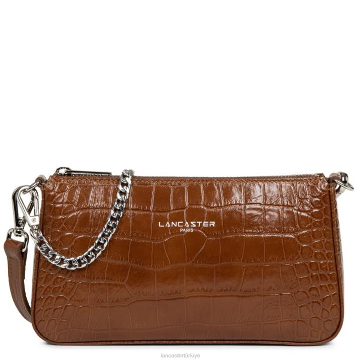 kadınlar egzotik lezard & croco fr küçük çapraz askılı çanta karamel Lancaster Paris çanta H0LP195