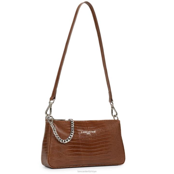kadınlar egzotik lezard & croco fr küçük çapraz askılı çanta konyak-lezard Lancaster Paris çanta H0LP198