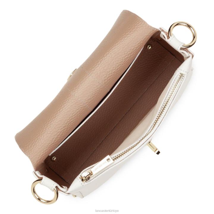 kadınlar küçük çapraz çanta foulonne çift kişilik blanc casse-in-çıplak Lancaster Paris çanta H0LP1442