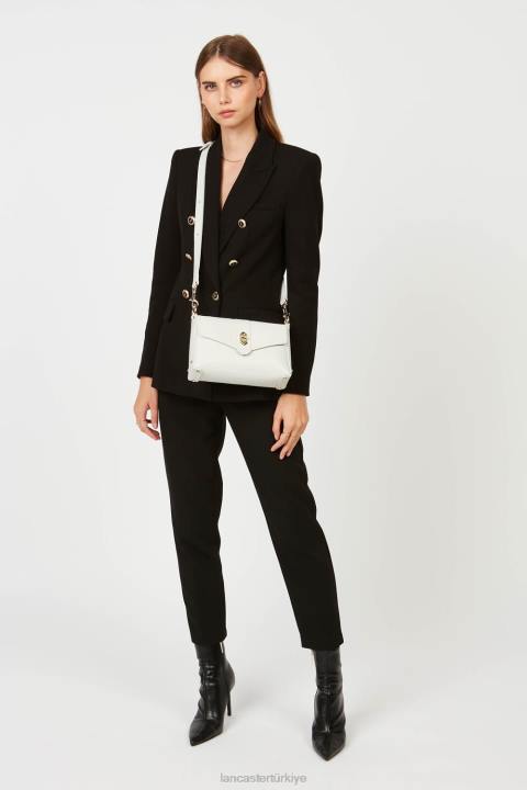 kadınlar küçük çapraz çanta foulonne çift kişilik blanc casse-in-çıplak Lancaster Paris çanta H0LP1442