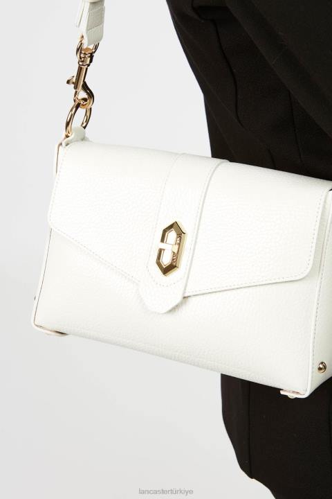 kadınlar küçük çapraz çanta foulonne çift kişilik blanc casse-in-çıplak Lancaster Paris çanta H0LP1442