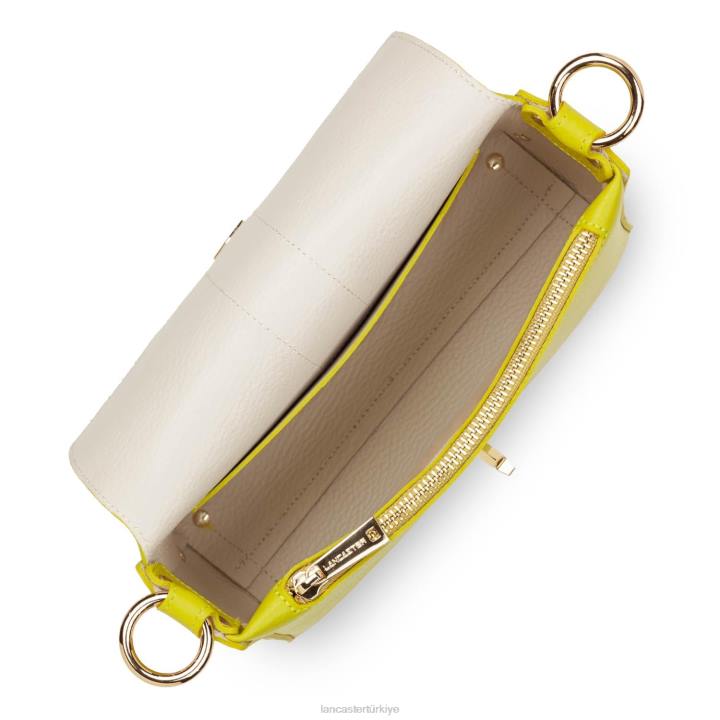 kadınlar küçük çapraz çanta foulonne çift kişilik ekru kereviz Lancaster Paris çanta H0LP1445