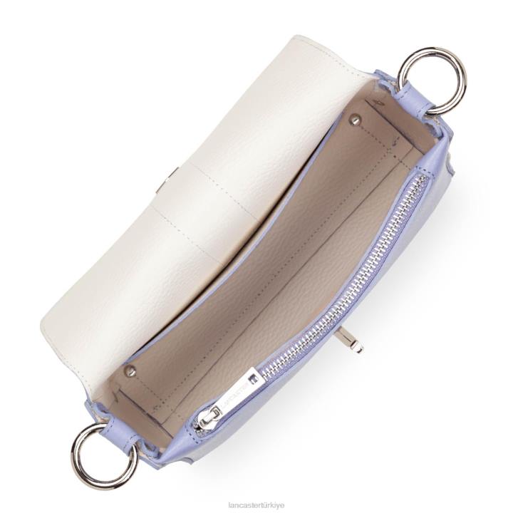 kadınlar küçük çapraz çanta foulonne çift kişilik ekru lavand Lancaster Paris çanta H0LP1440