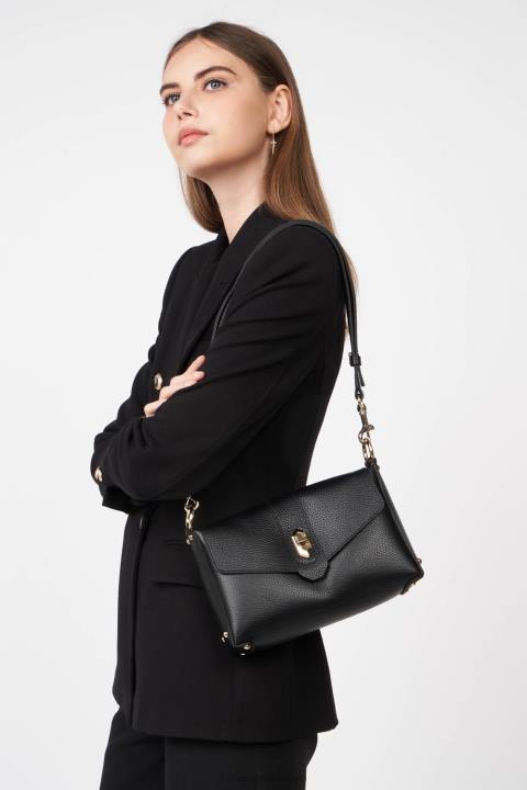 kadınlar küçük çapraz çanta foulonne çift kişilik noir-in-çıplak Lancaster Paris çanta H0LP1446