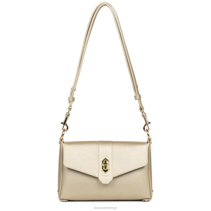 kadınlar küçük çapraz çanta foulonne çift kişilik çıplak şampanya Lancaster Paris çanta H0LP1441