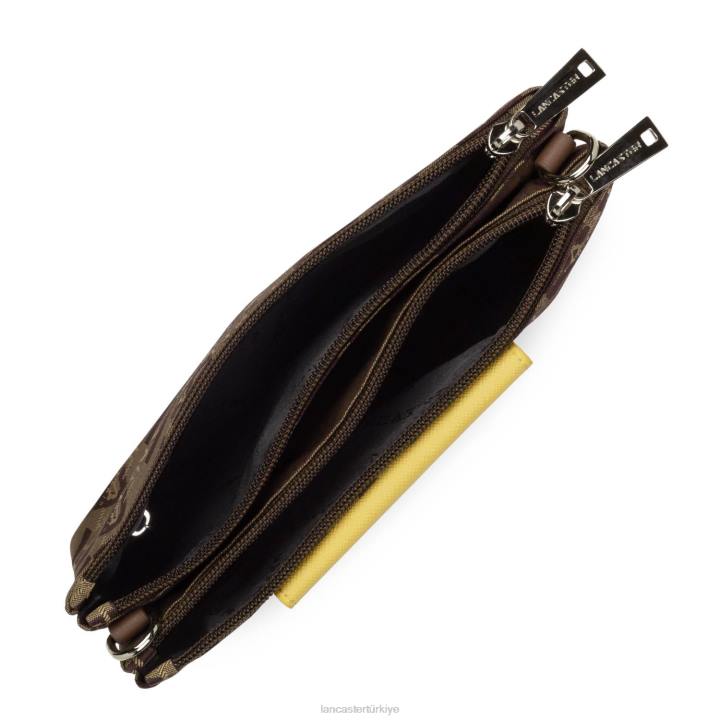 kadınlar küçük çapraz çanta logo kba Marron-Vison-Jaune Lancaster Paris çanta H0LP1950