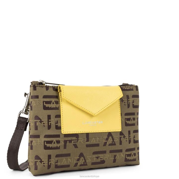 kadınlar küçük çapraz çanta logo kba Marron-Vison-Jaune Lancaster Paris çanta H0LP1955