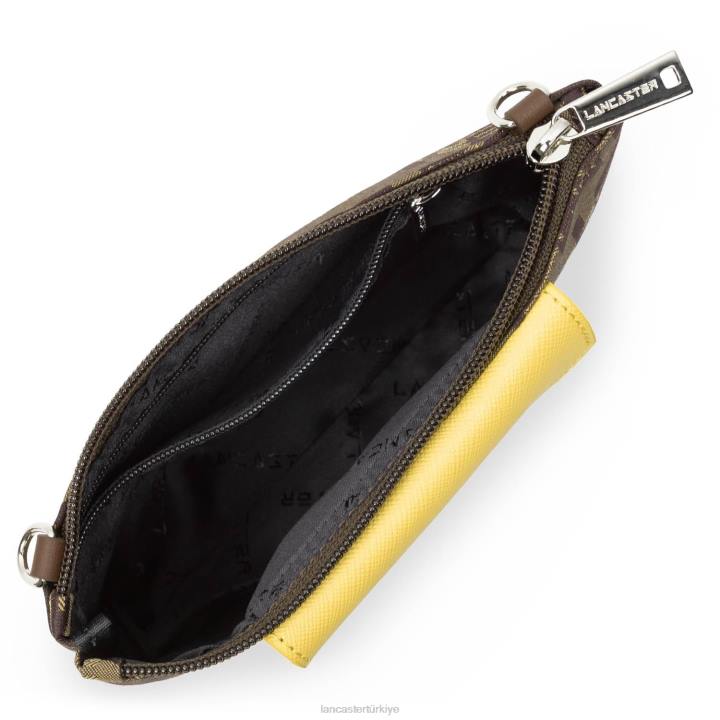 kadınlar küçük çapraz çanta logo kba Marron-Vison-Jaune Lancaster Paris çanta H0LP1955