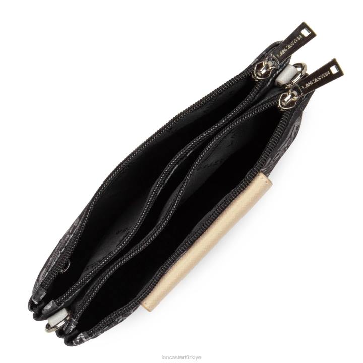 kadınlar küçük çapraz çanta logo kba noir-gris-poudre Lancaster Paris çanta H0LP1951