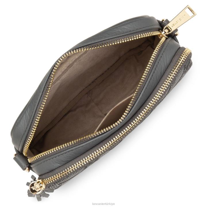 kadınlar küçük çapraz çanta matmazel ana gris metal pitonu Lancaster Paris çanta H0LP1987