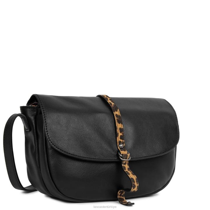 kadınlar küçük çapraz çanta yumuşak vintage nova kara leopar Lancaster Paris çanta H0LP1932