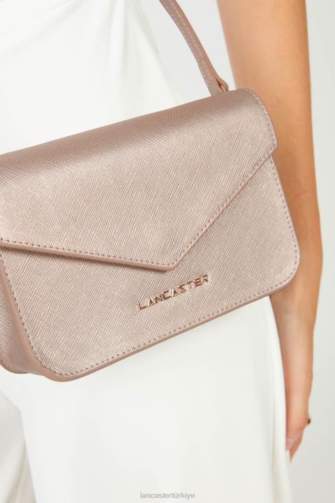 kadınlar küçük çapraz askılı çanta Saffiano imzası Şampanya Lancaster Paris çanta H0LP110
