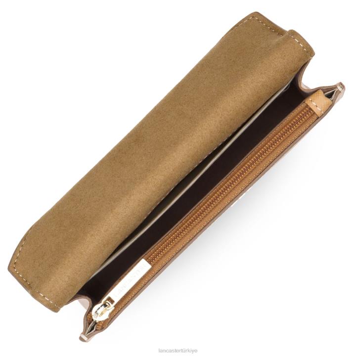 kadınlar küçük çapraz askılı çanta Saffiano imzası doğal-poudre-vison Lancaster Paris çanta H0LP130