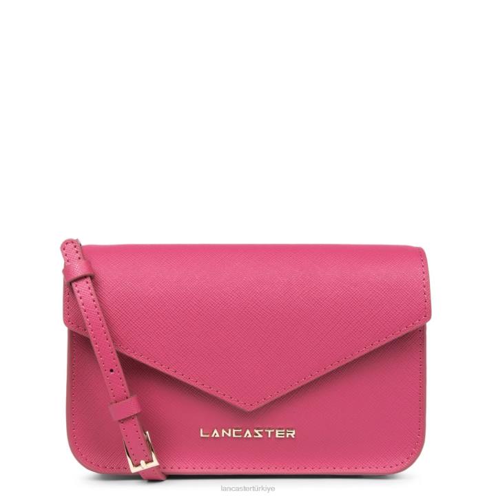 kadınlar küçük çapraz askılı çanta Saffiano imzası fuxia Lancaster Paris çanta H0LP106
