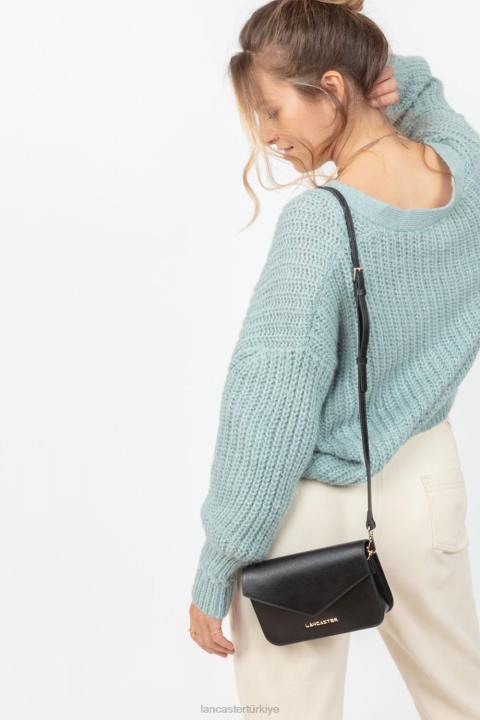 kadınlar küçük çapraz askılı çanta Saffiano imzası kara Lancaster Paris çanta H0LP103