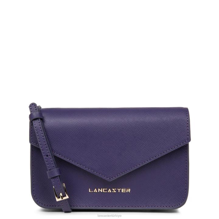 kadınlar küçük çapraz askılı çanta Saffiano imzası menekşe Lancaster Paris çanta H0LP115