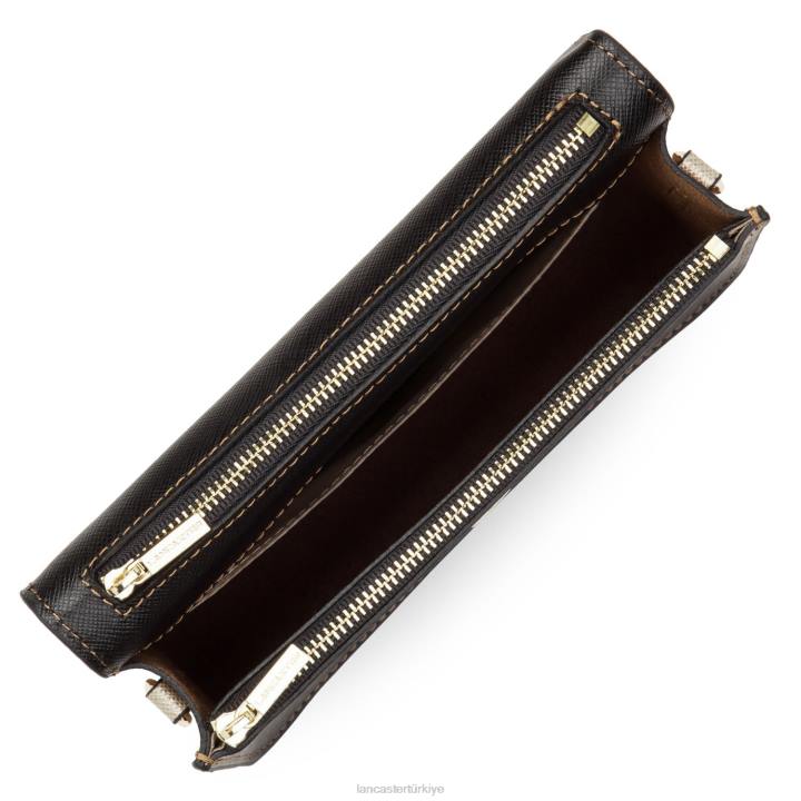 kadınlar küçük çapraz askılı çanta Saffiano imzası noir-deve-şampanya Lancaster Paris çanta H0LP124