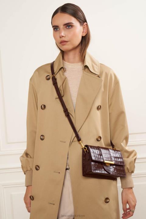 kadınlar küçük çapraz askılı çanta egzotik ily kestane rengi Lancaster Paris çanta H0LP2387