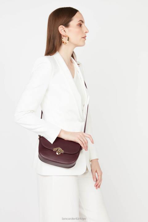 kadınlar küçük crossbody çanta moda madalyon bordo Lancaster Paris çanta H0LP1491