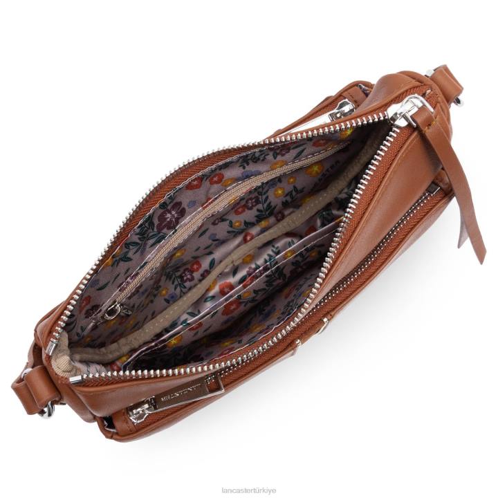 kadınlar küçük crossbody çanta yumuşak melodi konyak Lancaster Paris çanta H0LP1964