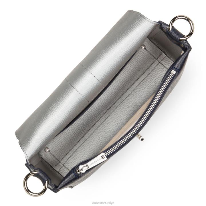 kadınlar m çapraz çanta foulonne çift kişilik bleu fonce-in-argent Lancaster Paris çanta H0LP1454