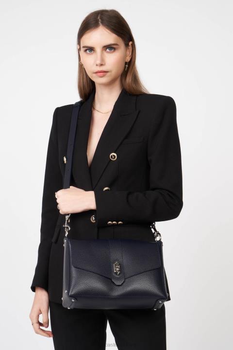 kadınlar m çapraz çanta foulonne çift kişilik bleu fonce-in-argent Lancaster Paris çanta H0LP1454