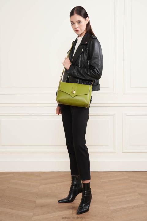 kadınlar m çapraz çanta foulonne çift kişilik kerevizde zeytin Lancaster Paris çanta H0LP1455