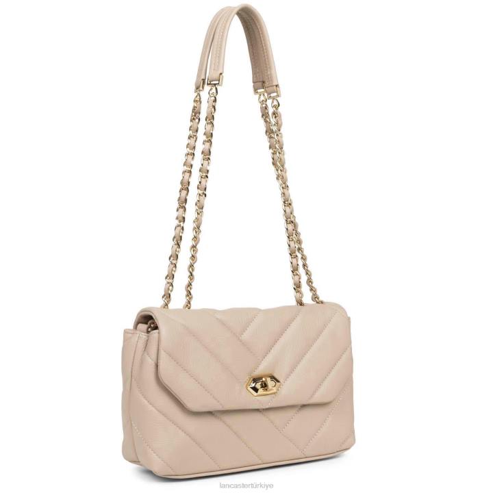 kadınlar m çapraz askılı çanta yumuşak matelasse bej Lancaster Paris çanta H0LP1615