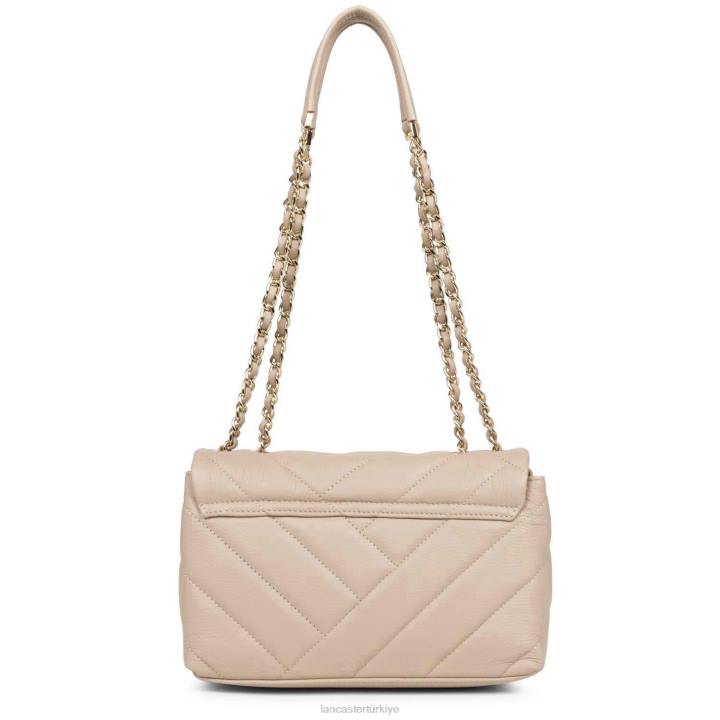kadınlar m çapraz askılı çanta yumuşak matelasse bej Lancaster Paris çanta H0LP1615