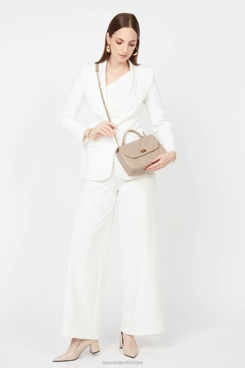 kadınlar m çapraz askılı çanta yumuşak matelasse bej Lancaster Paris çanta H0LP1615