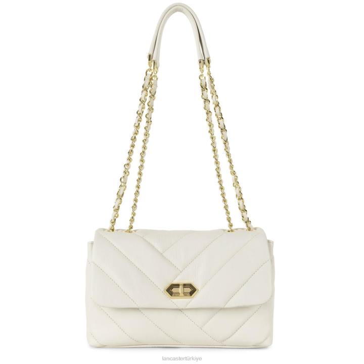 kadınlar m çapraz askılı çanta yumuşak matelasse ekru Lancaster Paris çanta H0LP2140