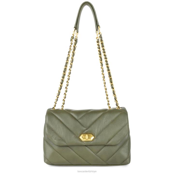 kadınlar m çapraz askılı çanta yumuşak matelasse kaki Lancaster Paris çanta H0LP1616