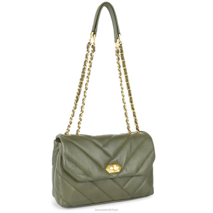 kadınlar m çapraz askılı çanta yumuşak matelasse kaki Lancaster Paris çanta H0LP1616