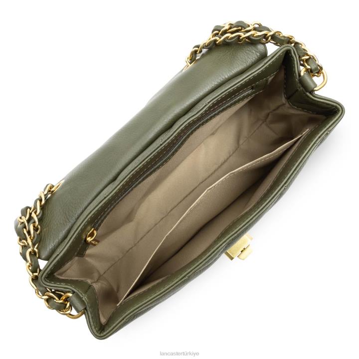 kadınlar m çapraz askılı çanta yumuşak matelasse kaki Lancaster Paris çanta H0LP1616