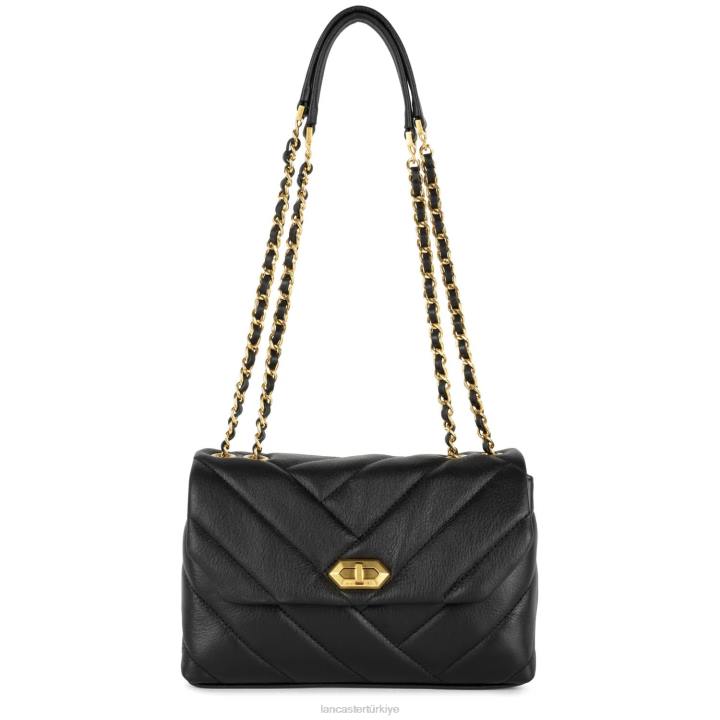 kadınlar m çapraz askılı çanta yumuşak matelasse kara Lancaster Paris çanta H0LP1611