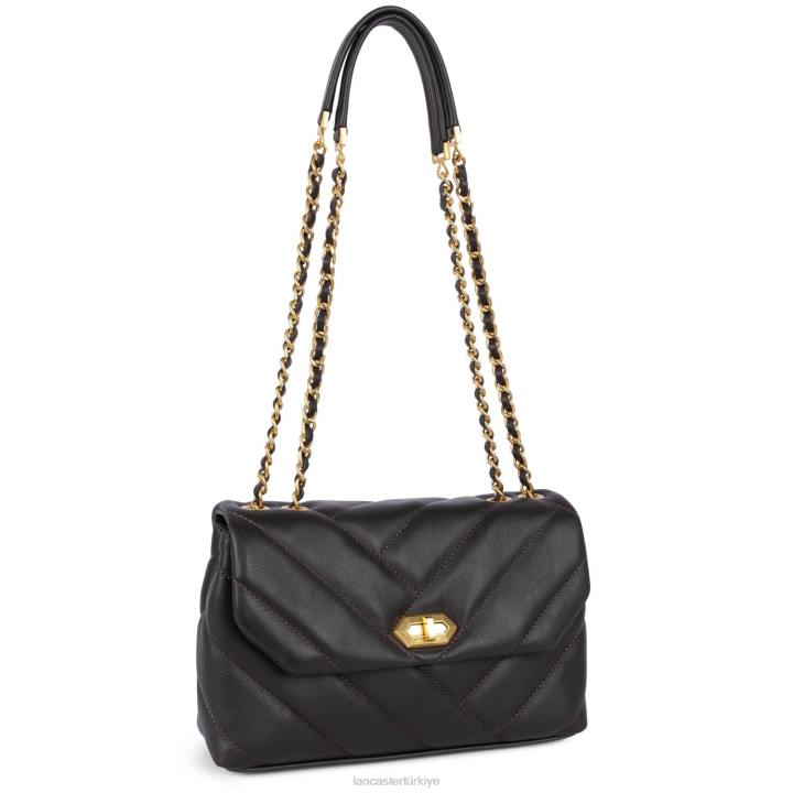 kadınlar m çapraz askılı çanta yumuşak matelasse kestane rengi Lancaster Paris çanta H0LP1619