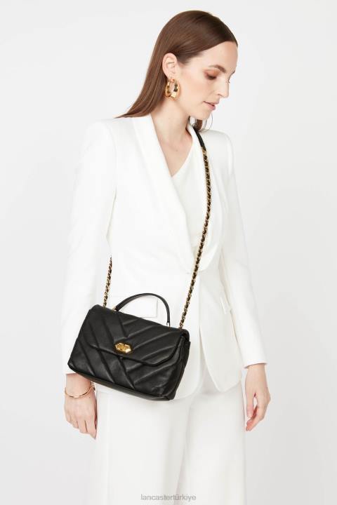 kadınlar m çapraz askılı çanta yumuşak matelasse kestane rengi Lancaster Paris çanta H0LP1619