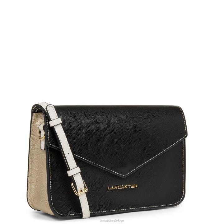 kadınlar m crossbody çanta Saffiano imzası noir-şampanya-fildişi Lancaster Paris çanta H0LP2124