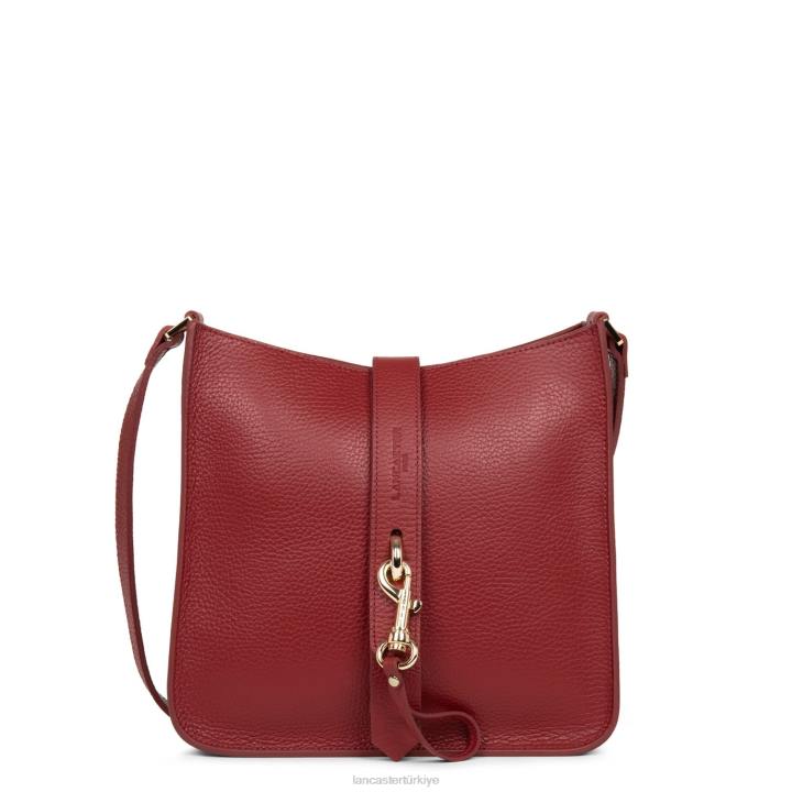 kadınlar m crossbody çanta foulonne çift kanca kızarık karmin Lancaster Paris çanta H0LP1527
