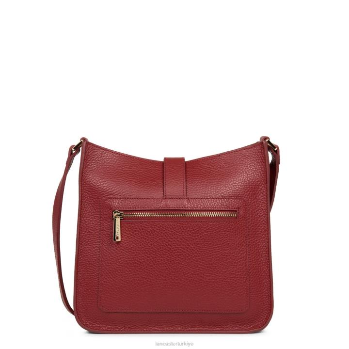 kadınlar m crossbody çanta foulonne çift kanca kızarık karmin Lancaster Paris çanta H0LP1527