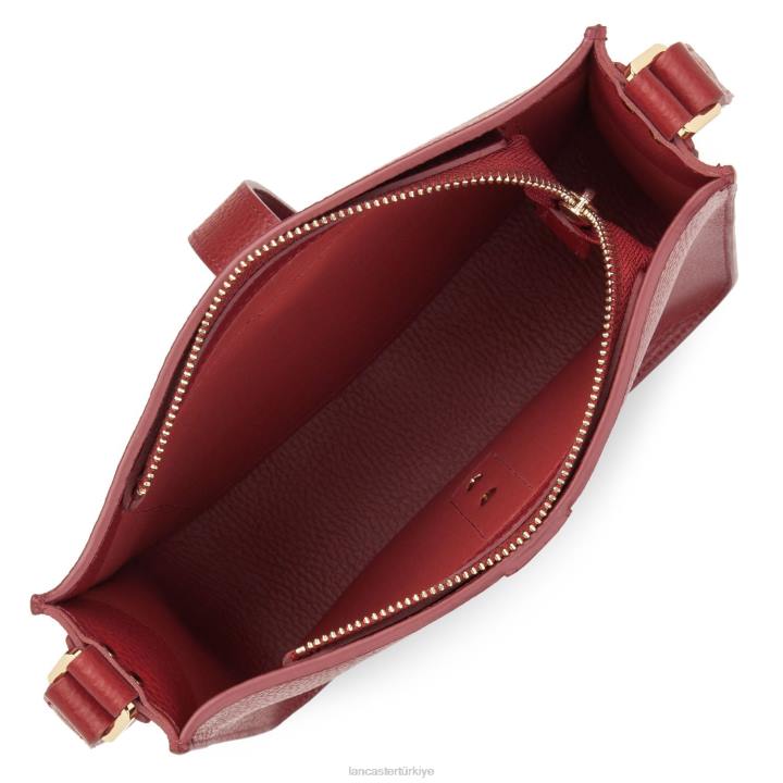 kadınlar m crossbody çanta foulonne çift kanca kızarık karmin Lancaster Paris çanta H0LP1527