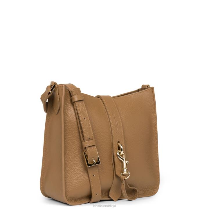 kadınlar m crossbody çanta foulonne çift kanca kara deve Lancaster Paris çanta H0LP1531