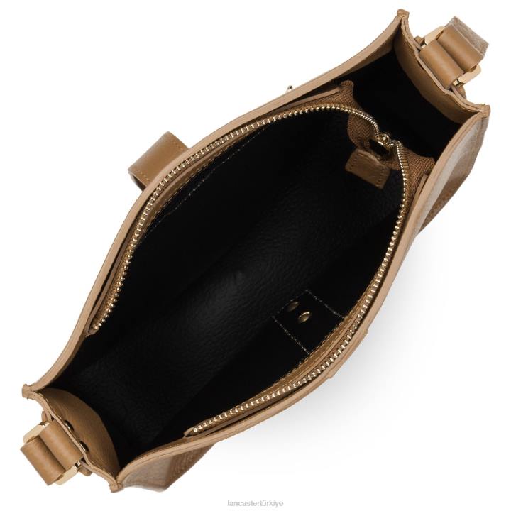 kadınlar m crossbody çanta foulonne çift kanca kara deve Lancaster Paris çanta H0LP1531