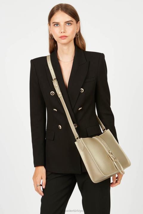 kadınlar m crossbody çanta foulonne çift kanca çıplak şampanya Lancaster Paris çanta H0LP1525