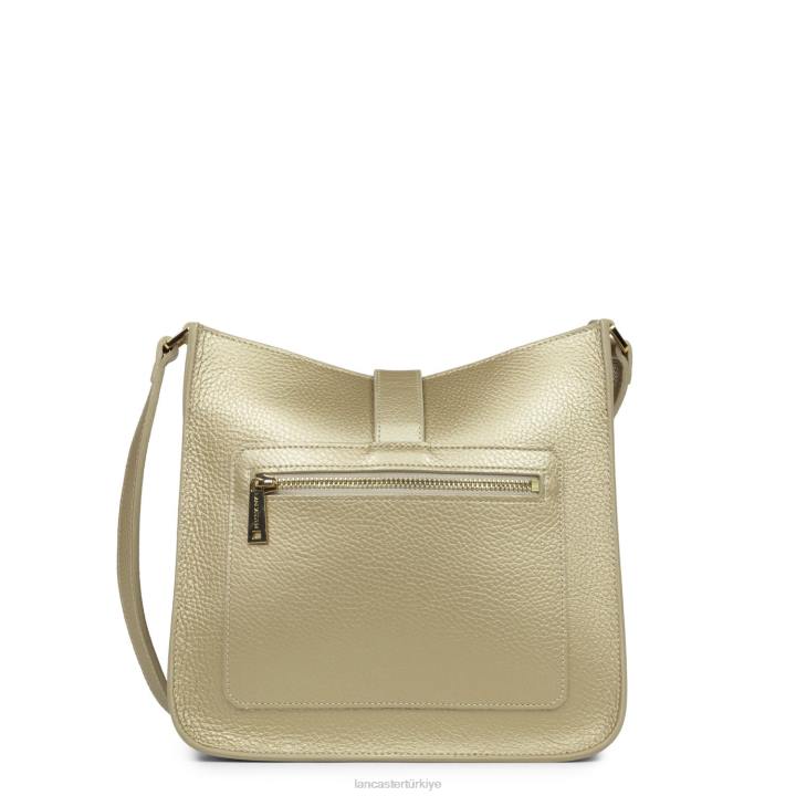 kadınlar m crossbody çanta foulonne çift kanca çıplak şampanya Lancaster Paris çanta H0LP1525