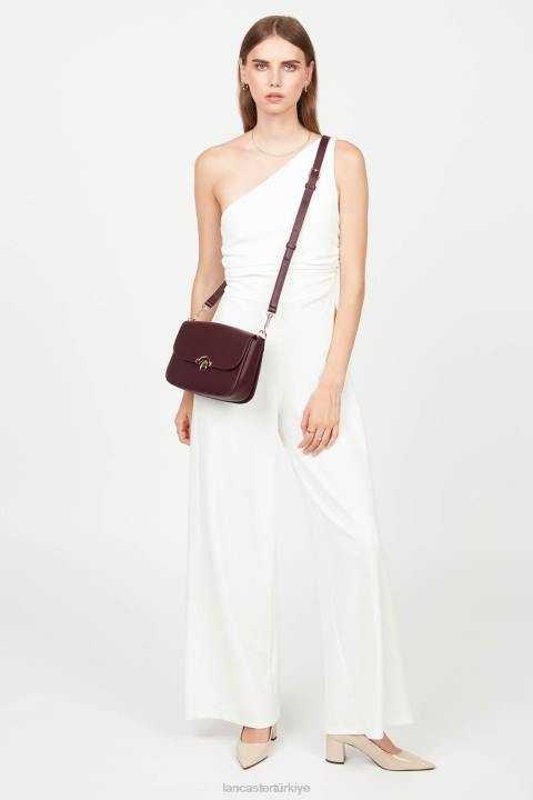 kadınlar m crossbody çanta moda madalyon bordo Lancaster Paris çanta H0LP2378