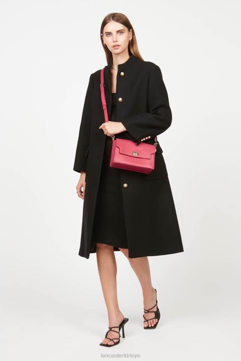 kadınlar stil sahibi çapraz askılı çanta foulonne milano fuxia Lancaster Paris çanta H0LP1428