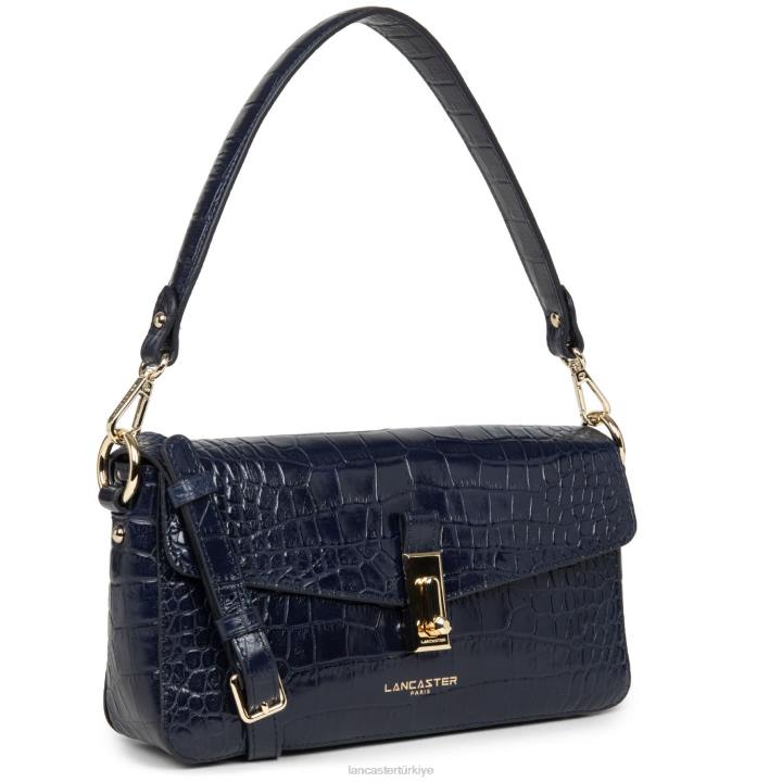 kadınlar baget çanta egzotik croco cn mavi fonce Lancaster Paris çanta H0LP4412