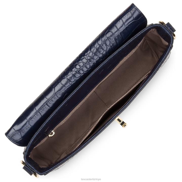 kadınlar baget çanta egzotik croco cn mavi fonce Lancaster Paris çanta H0LP4412
